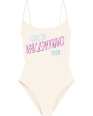 Valentino Logo Swimsuit - Pink