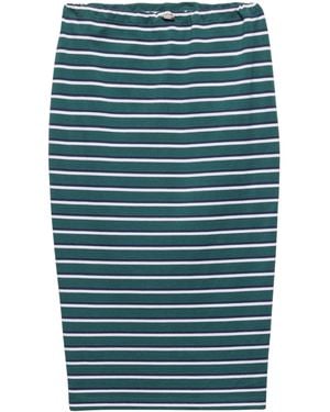 Prada Striped Cotton Pique Midi Skirt - Green