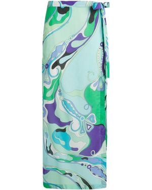 Emilio Pucci Cotton Tie-Side Pareo - Green