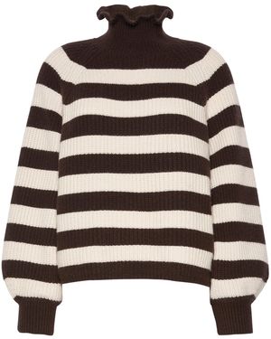 Max Mara Wool-Cashmere Stripe Jumper - Black