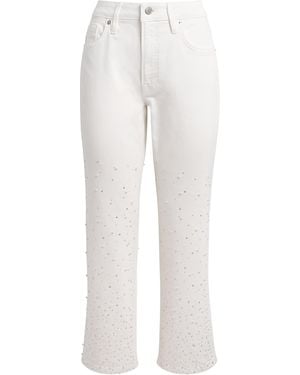 GOOD AMERICAN Embellished Good Icon Straight Jeans - White