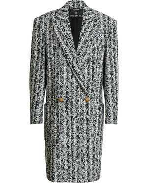 Balmain Tweed Overcoat - Gray