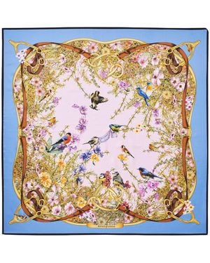 Aspinal of London Silk Edwardian Garden Scarf - Metallic