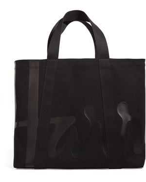 Harrods Large Cotton Logo Tote Bag - Black