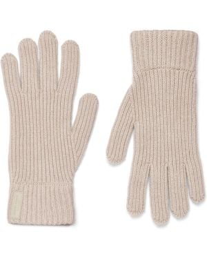 Giorgio Armani Cashmere Ribbed Gloves - White
