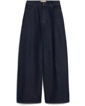 Weekend by Maxmara Cotton Wide-Leg High-Rise Jeans - Blue