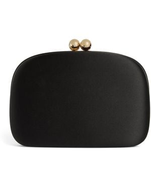 Carolina Herrera Satin Vega Clutch Bag - Black