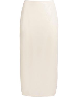 Aeron Sequin Marisol Midi Skirt - White