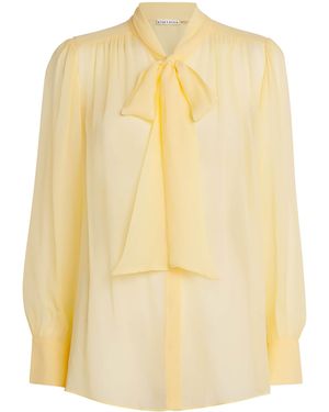 Alice + Olivia Tie-Neck Blouse - Yellow
