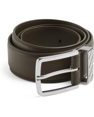 Bottega Veneta Leather Intreccio Loop Belt - Green