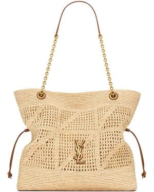 Saint Laurent Raffia Jamie Shopping Bag - Metallic