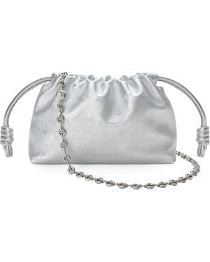 Loewe Mini Leather Flamenco Clutch Bag - Grey