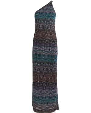 Missoni Sequinned Zigzag Midi Dress - Blue
