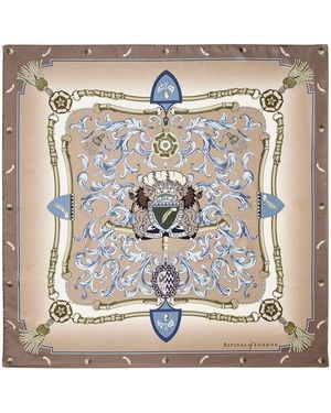 Aspinal of London Silk Signature Printed Scarf - Metallic