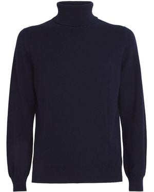Harrods Cashmere Rollneck Jumper - Blue