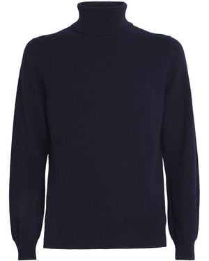 Harrods Cashmere Rollneck Jumper - Blue