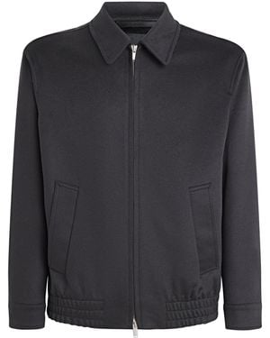 Lardini Cashmere-Wool Bomber Jacket - Black