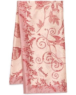 Harrods Silk Menagerie Print Scarf - Pink