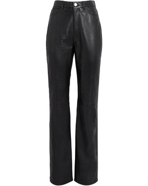 Rohe Leather Straight Trousers - Black