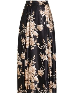 Dolce & Gabbana Silk Floral Midi Skirt - Black