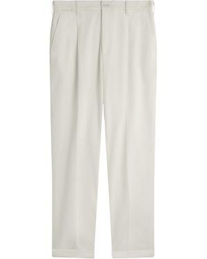 dunhill Stretch-Cotton Twill Double-Pleat Chinos - White