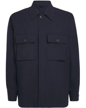 Paul Smith Worsted Wool Overshirt - Blue