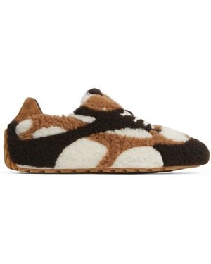 Bottega Veneta Shearling Orbit Flash Trainers - Brown