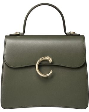 Cartier Small Panthère C De Top-Handle Bag - Green
