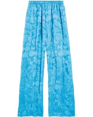 Balenciaga Floral Print Pants - Blue