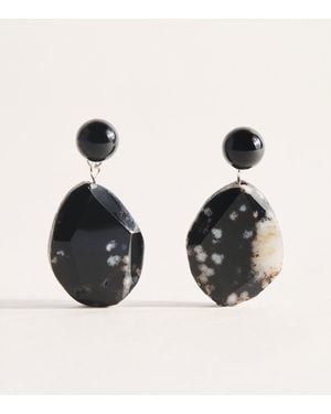 COMPLETEDWORKS Sterling, Agate And Onyx Drop Earrings - Black