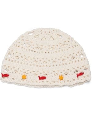 Lack of Color Cotton Crochet Sunwave Beanie - Natural