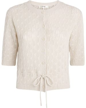FRAME Wool-Cashmere Clover Cardigan - White