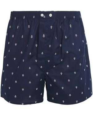 Derek Rose Cotton Traditional Boxers - Blue
