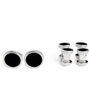 Tateossian Thompson Agate Cufflinks And Studs Set - White