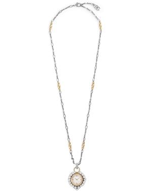 Dolce & Gabbana Crystal-Embellished Watch Necklace - White
