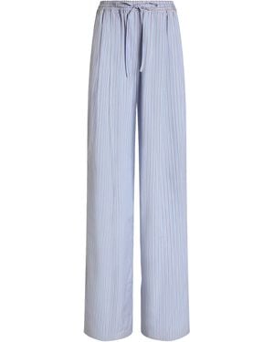 Dolce & Gabbana Cotton-Silk Stripe Trousers - Blue