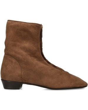Herbert Levine Suede Easy Does It Ankle Boots - Brown