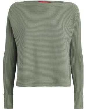 MAX&Co. Cotton-Blend Boat-Neck Jumper - Green