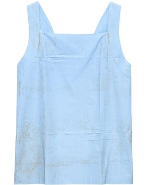 Prada Cotton Square-Neck Top - Blue