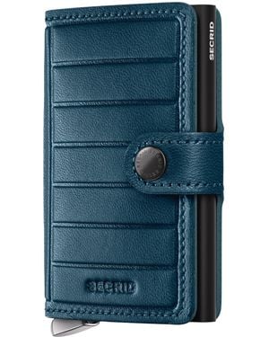 Secrid Leather Embossed Lines Miniwallet - Blue