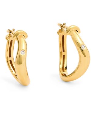 L'Atelier Nawbar And Diamond N*93 Hoop Earrings - Metallic