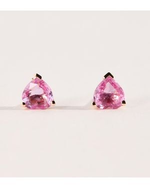 SHAY Rose, Diamond And Sapphire Teardrop Halo Stud Earrings - Pink