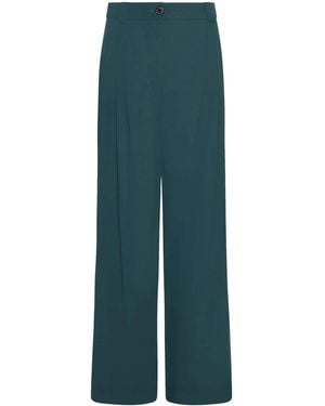Marella Jersey Wide-Leg Trousers - Green