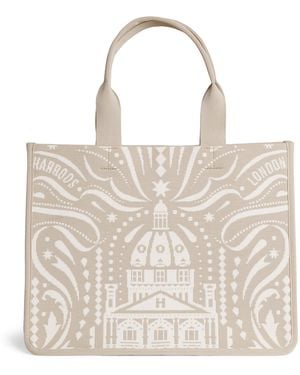 Harrods Medium Knights Of Brompton Tote Bag - Natural