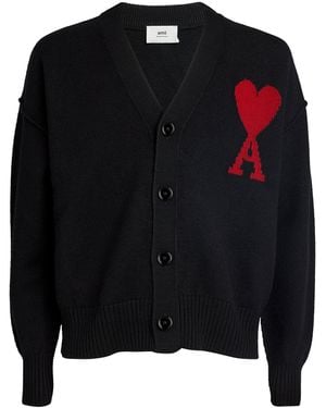 Ami Paris Ami De Coeur Cardigan - Black