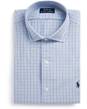 Polo Ralph Lauren Stretch-Cotton Check Custom Fit Shirt - Blue