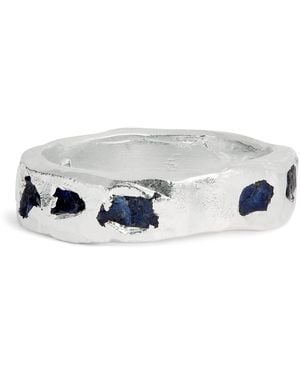 The Ouze Sterling And Sapphire Ring - Grey