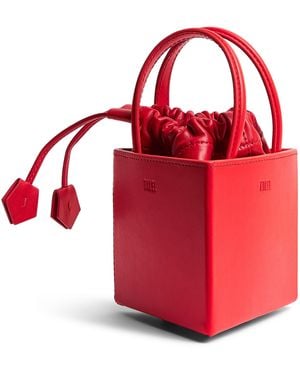 TALEL PARIS Small Leather Triangle Bag - Red