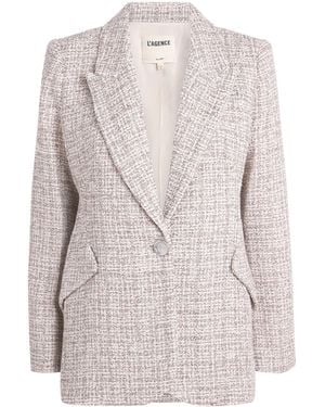 L'Agence Tweed Chamberlain Blazer - Grey
