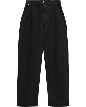 Loewe Cotton Twill Straight Trousers - Black